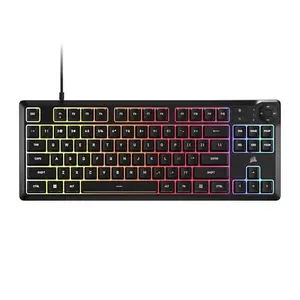 Teclado Gaming Corsair K55 CORE TKL RGB: Compacto, 8 zonas RGB, Resistente a derrames