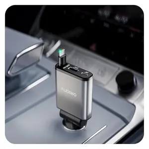 Cargador de coche Flexino Ultra-Slim 63W con cable retráctil de 2.6ft para iPhone 16 y más.