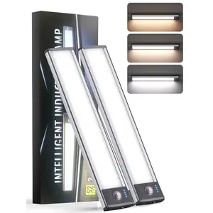 Luces Bajo Gabinete Recargables (2 Pack) - 52 LED, Sensor de Movimiento, Dimmable y 3 Colores.
