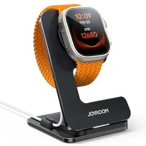 Soporte JOYROOM para Apple Watch: Carga Rápida y Diseño Ajustable 120° (Negro)