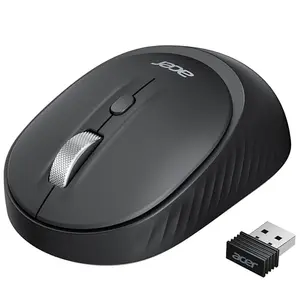Acer Mouse Inalámbrico Bluetooth y 2.4GHz, Diseño Simétrico, 3 Niveles de DPI, Silencioso