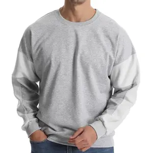 Sudadera Suwangi para Hombre, Diseño de Parches, Casual y Cómoda en Gris Claro