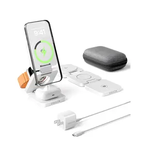 Cargador Inalámbrico 3 en 1 Qi2: Carga Rápida de 15W para iPhone, Apple Watch y AirPods