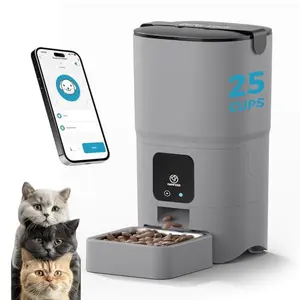 PAPIFEED Comedero Automático para Gatos: Control WiFi y APP, 10 Comidas/Día, Doble Fuente de Energía