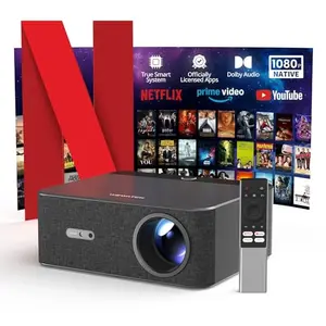 Proyector Smart 1080P: Auto Enfoque, Dolby Audio, WiFi/Bluetooth, 40-300" con Netflix