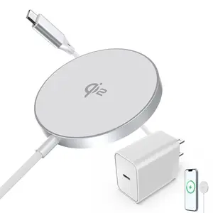 Cargador Magnético 15W para iPhone con Adaptador PD 25W, Compatible con MagSafe y Qi2